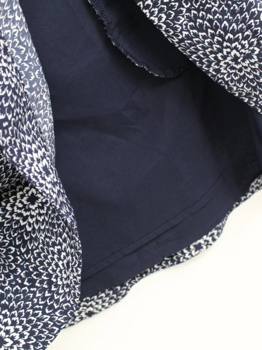 Tommy Hilfiger Navy & White Geometric Floral A-line Skirt Back Zip Lined‎ Sz 8